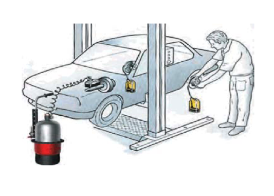 Принцип работы установки для замены тормозной жидкости ODA-5010
