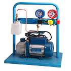 Комплект для заправки кондиционеров, compact с функцией заправки масла ОДА Сервис AC-3014 Заправочная установка с манометрами и вакуумным насосом