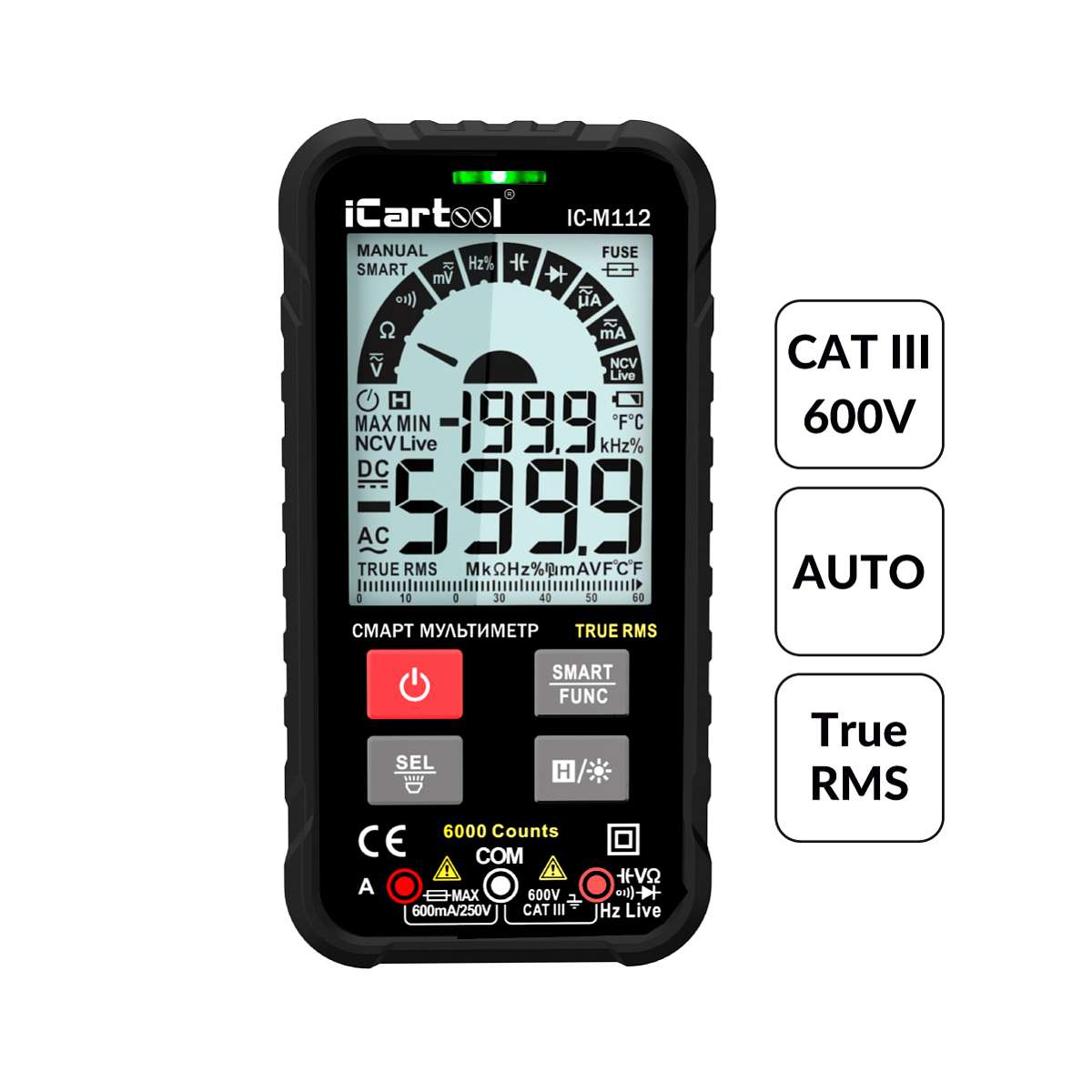 Смарт мультиметр цифровой iCartool IC-M112 фото