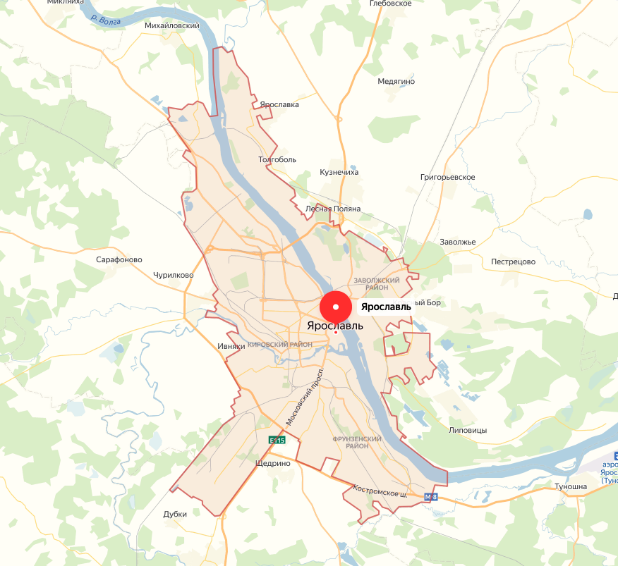 Карта города Ярославль