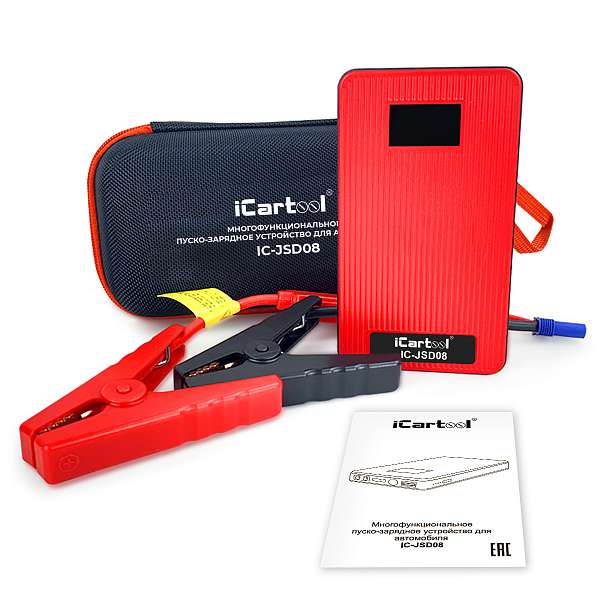 Пусковое устройство 12В, 8 000 мАч, 200/400А iCartool IC-JSD08