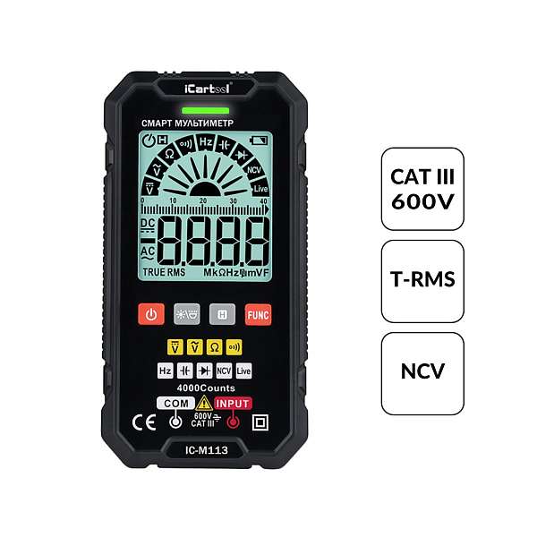 Смарт мультиметр цифровой iCartool IC-M113 фото