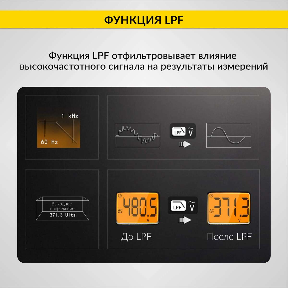 Токовые клещи переменного тока 600A iCartool IC-M206B