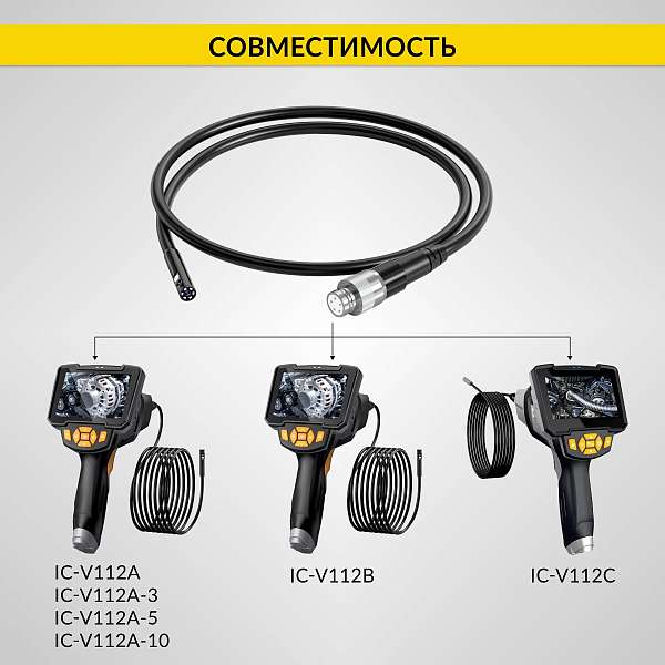 Зонд для видеоэндоскопа iCartool IC-V112A, 2 камеры, 10 м, 8 мм iCartool IC-VP112A-10-8-2 купить в Москва