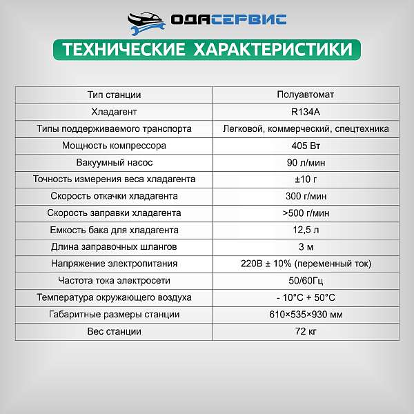 Полуавтоматическая станция для заправки кондиционеров ОДА Сервис ODA-360