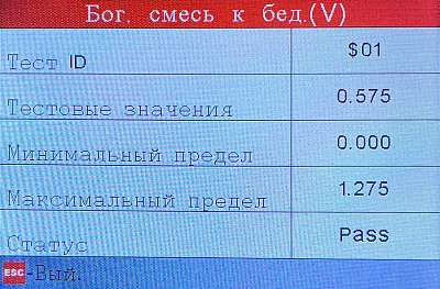 Портативный автосканер Launch CRP123 Premium N33934 - Тест датчика кислорода 2