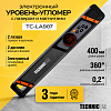 TC-LA907 Уровень-угломер электронный с лазером и магнитами TECHNICOM TC-LA907, 2 дисплея, боковой и верхний, автокалибровка, автоотключение, 40 см  - 1