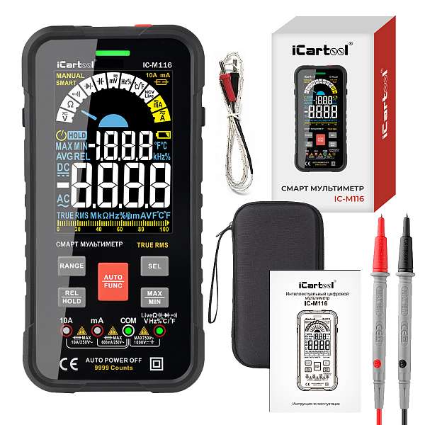 Профессиональный смарт мультиметр цифровой iCartool IC-M116