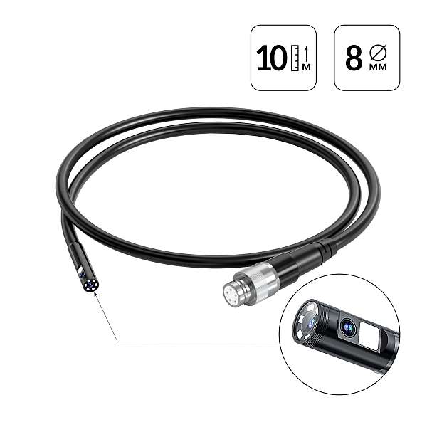 Зонд для видеоэндоскопа iCartool IC-V112A, 2 камеры, 10 м, 8 мм iCartool IC-VP112A-10-8-2 фото