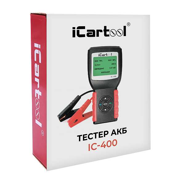 Тестер аккумуляторных батарей (АКБ) 12/24V iCartool IC-400
